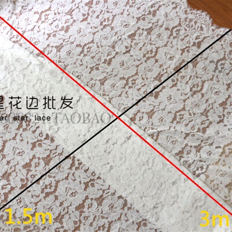 3米长重磅锦棉睫毛蕾丝面料DIY婚纱礼服窗帘婚庆台布服装裙子布料