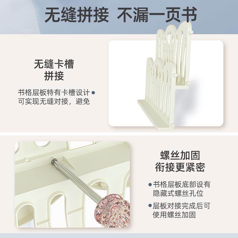 儿童书架儿家用落地塑料卡通绘本架幼儿园多层简易书架玩具收纳架