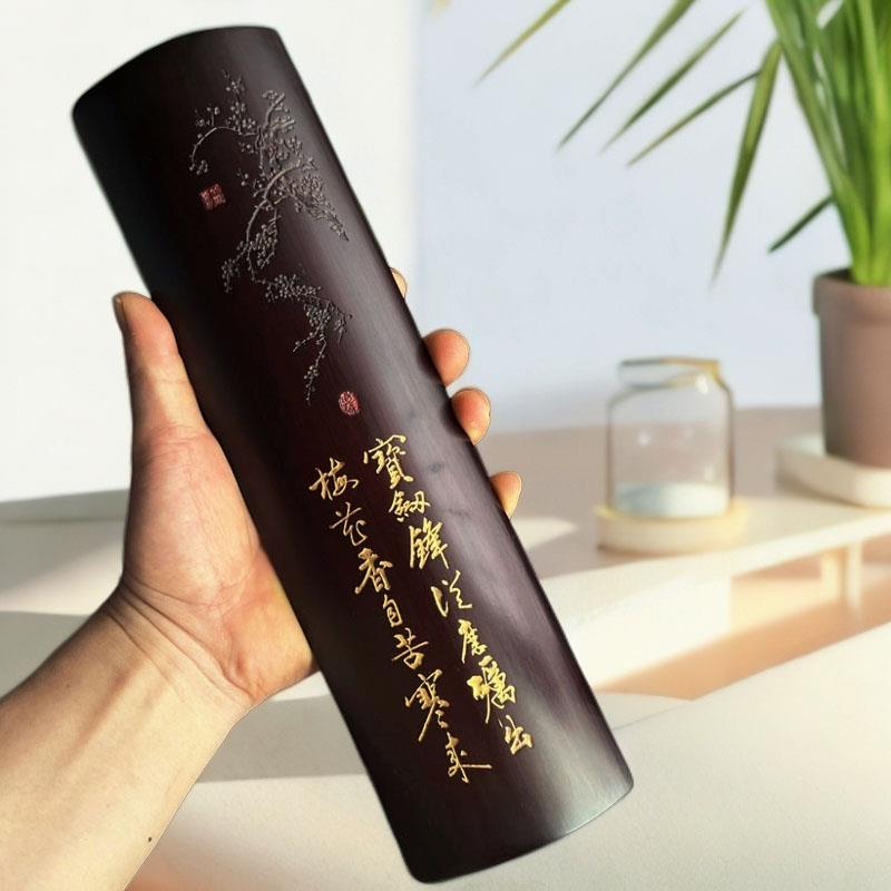 文房雅器老竹雕臂搁腕枕书法镇纸书写刻字竹把件抄经小楷专用工具