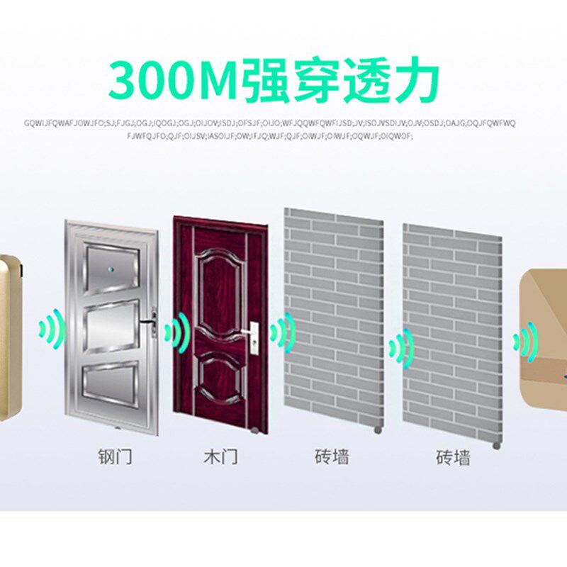 远距离无线门铃四三二拖二不用电线电子门玲呼叫器大音量室外防水