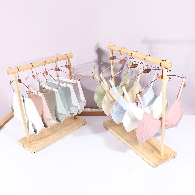 实木质服装店内衣架内裤展示架桌面橱窗陈列架内衣小架子落地货架