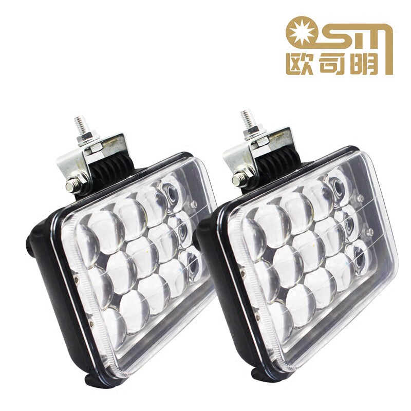 12V24V通用越野货车中网前杠改装汽车led前大灯超亮强光射灯雾灯