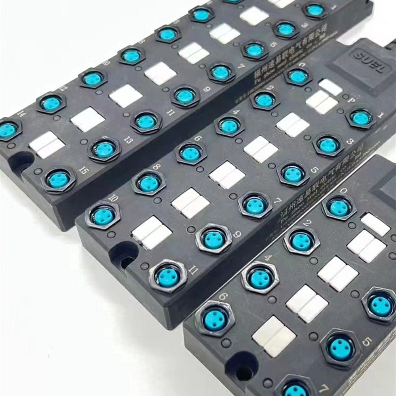引线式M12分线盒传感器执行器PNP NPN双通道单通道分配器总线模块