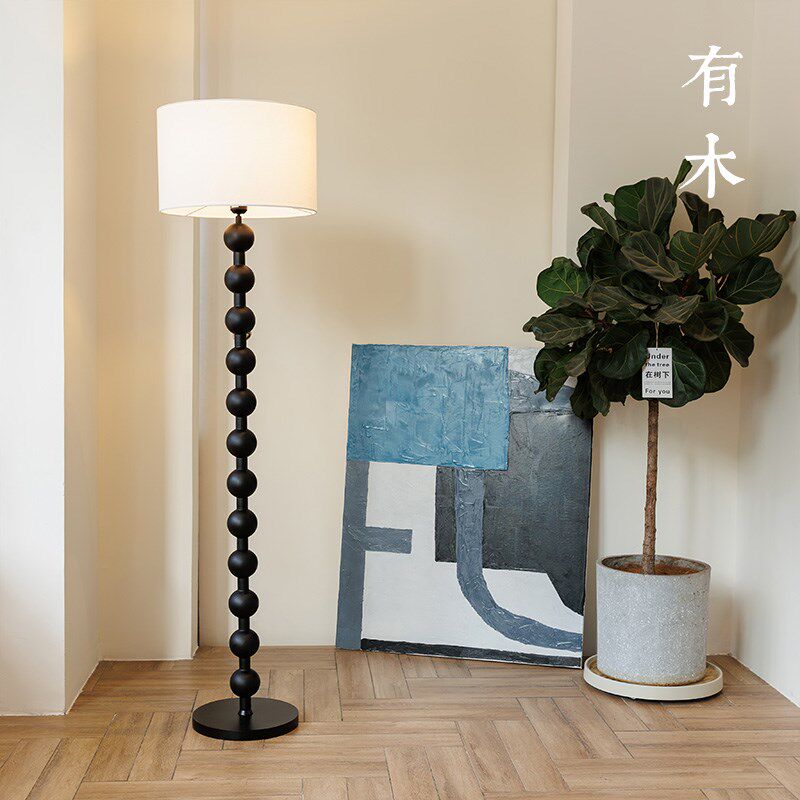 有木中古法式落地灯实木客厅沙发侘寂风卧室书房复古包豪斯灯具
