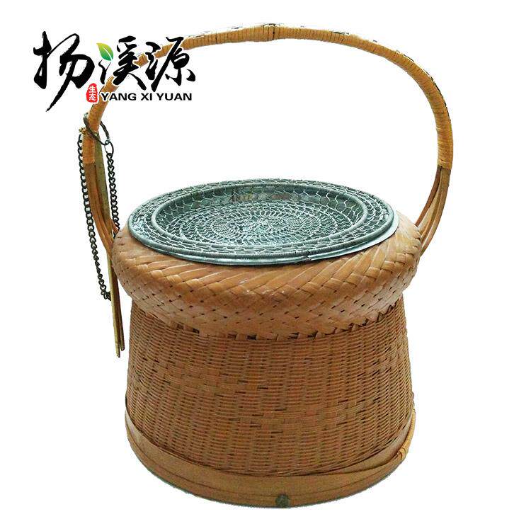 绩溪火熥烤火篮烘篮火笼农家手工竹制工艺品竹编取暖酒店用品包邮