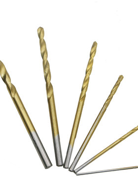 60pcs 高速钢镀钛麻花钻头 直柄钻头1/1.5/2/2.5/3/3.5mm 各10支