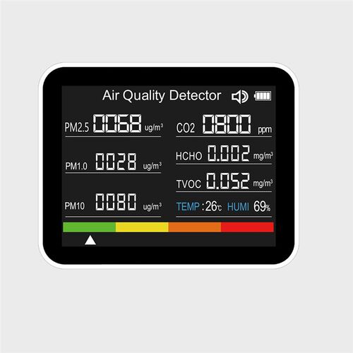 8合1二氧化碳CO2检测仪家用PM2.5空气质量粉尘空气污染物温湿度计