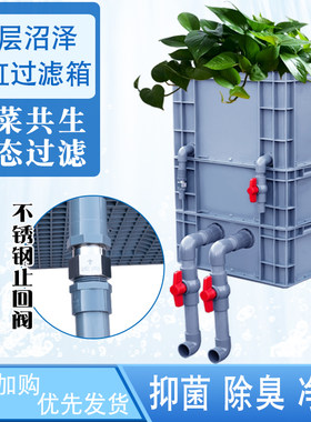 鱼缸鱼池沼泽三层过滤箱上置过滤器滴流盒周转箱过滤系统可养绿植
