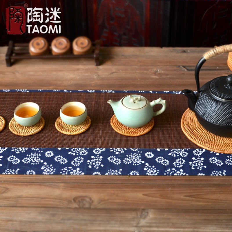 陶迷越南藤编杯垫紫砂壶垫铁壶手工实木茶杯垫套装防烫防滑碗盘垫