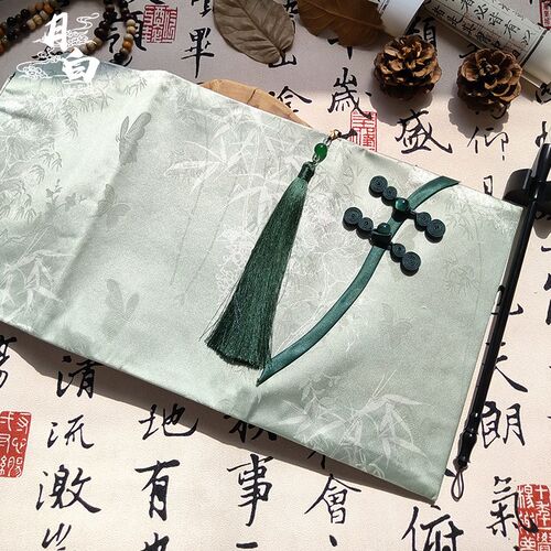 月白 竹影 国风布艺盘扣手账本手帐本书衣a5日记本笔记本书皮礼物