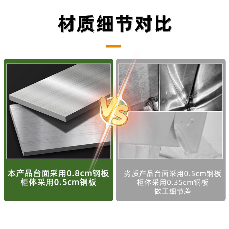304整体不锈钢厨房橱柜简易灶台柜一体农村储物拉篮碗柜子小户型