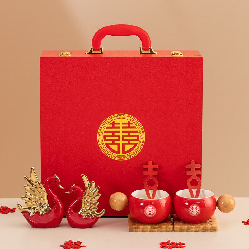 唐呈结婚礼物送新人情侣喜对杯新婚订婚创意伴手礼品套装实用定制
