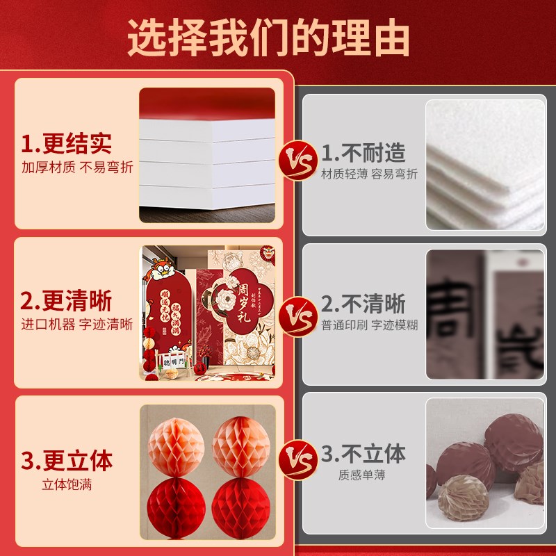 新中式宝宝一周岁生日场景布置装饰kt板背景墙男女孩抓周道具套装