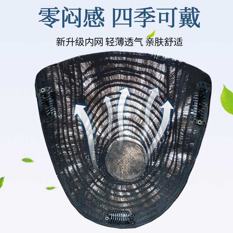 假发片女头顶补发片真发全真人发自然蓬松纹理烫发型遮白发增发量
