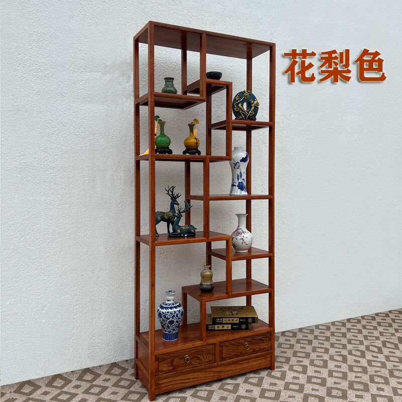新中式实木博古架多宝阁书架古董架茶叶壶摆放架客厅隔断  展示架