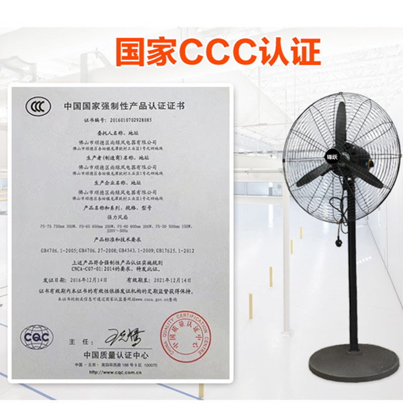 工业风扇落地扇工厂立式牛角摇头电机大功率挂壁扇强力烧烤排风扇