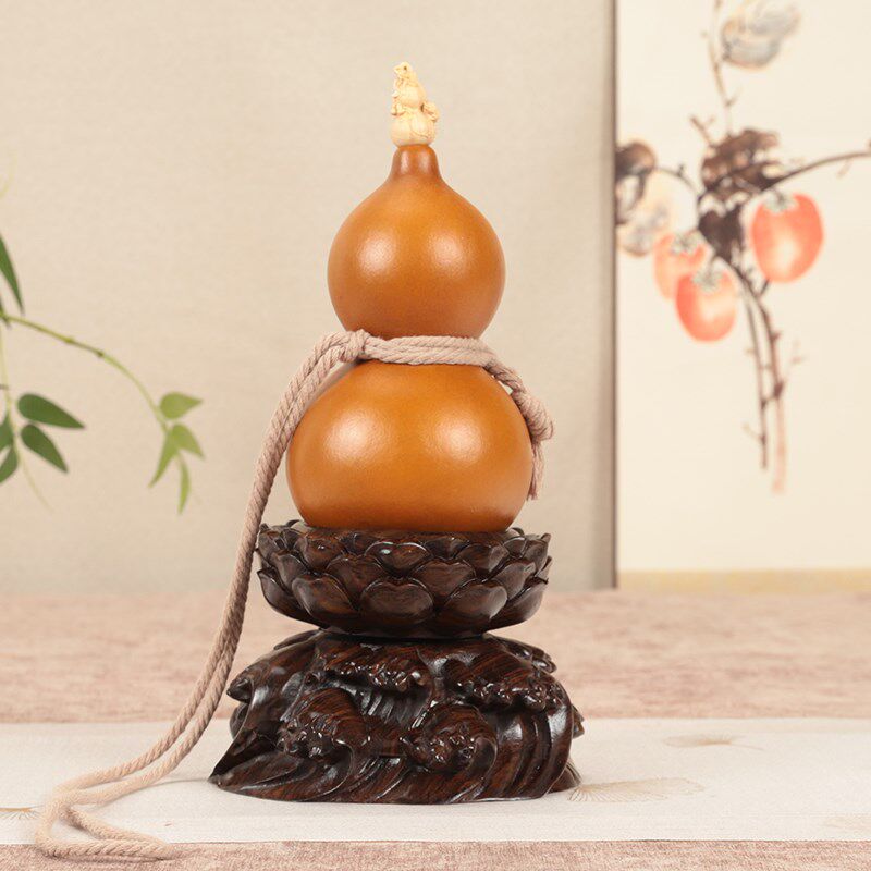 实木根雕水浪莲花底座文玩核桃水晶球木托黑檀可旋转球形摆件底座