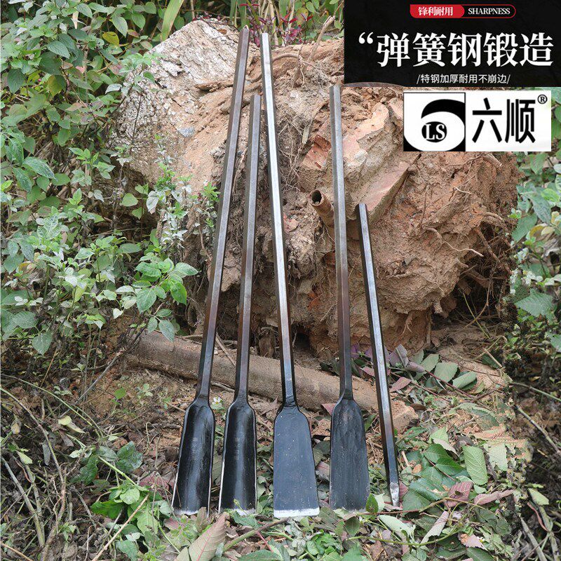 弹簧钢制造带柄铁铲锹农业农用挖土挖大树工具移苗器锻打铁锹包邮