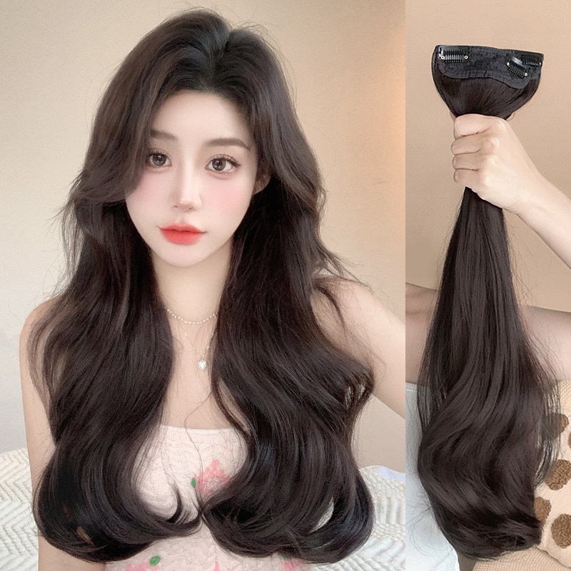韩式微卷假发片女长发无痕三片式大波浪仿全真发增发量蓬松接发片