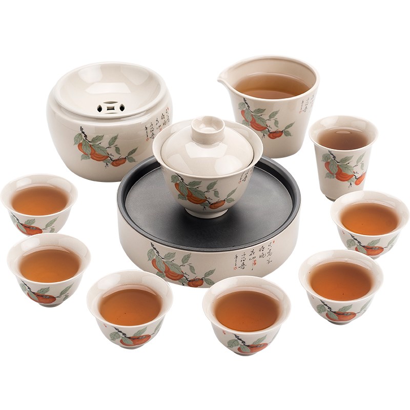 陶迷整套陶瓷茶具套装家用客厅办公室盖碗泡茶壶茶杯茶盘功夫茶具