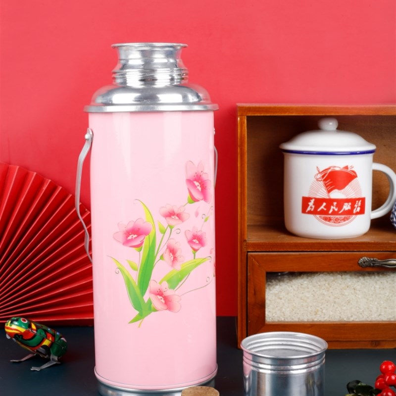 老式热水瓶复古茶室暖水壶传统铁皮外壳家用保温瓶婚庆怀旧开水瓶