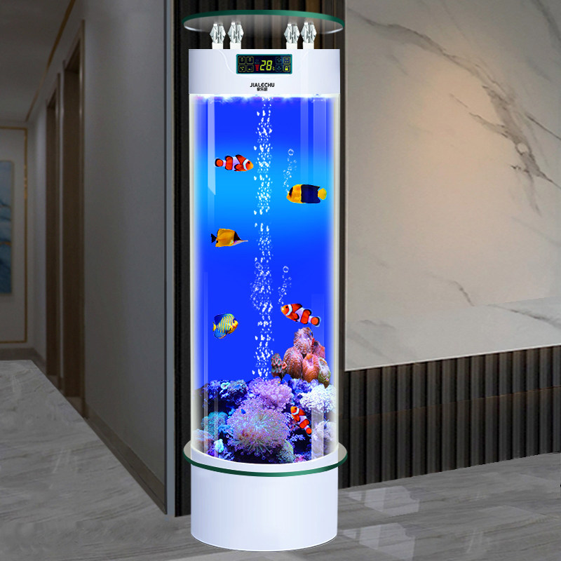 鱼缸客厅小型圆柱亚克力水族箱家用生态免换水立式智能落地金鱼缸