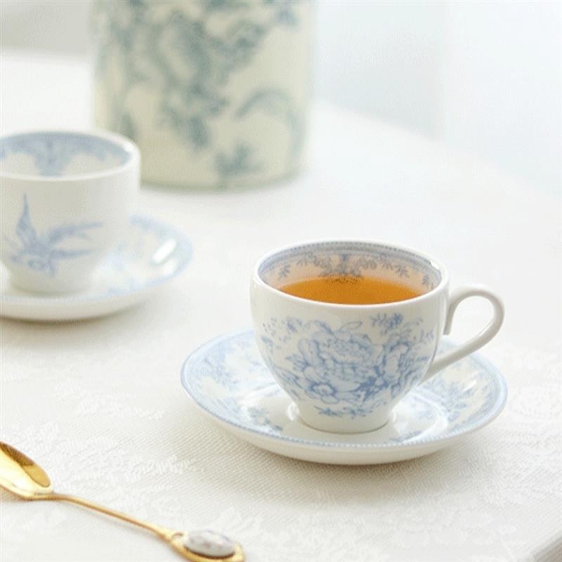 景德镇釉下彩好看英国风雅蓝陶瓷茶杯茶壶咖啡杯碟英式下午茶套装