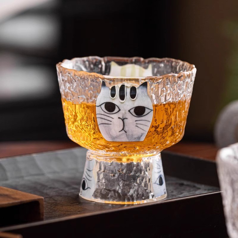 U Mi LIVING高足 杯具水晶玻璃高足杯日式清酒杯干果零食碟子