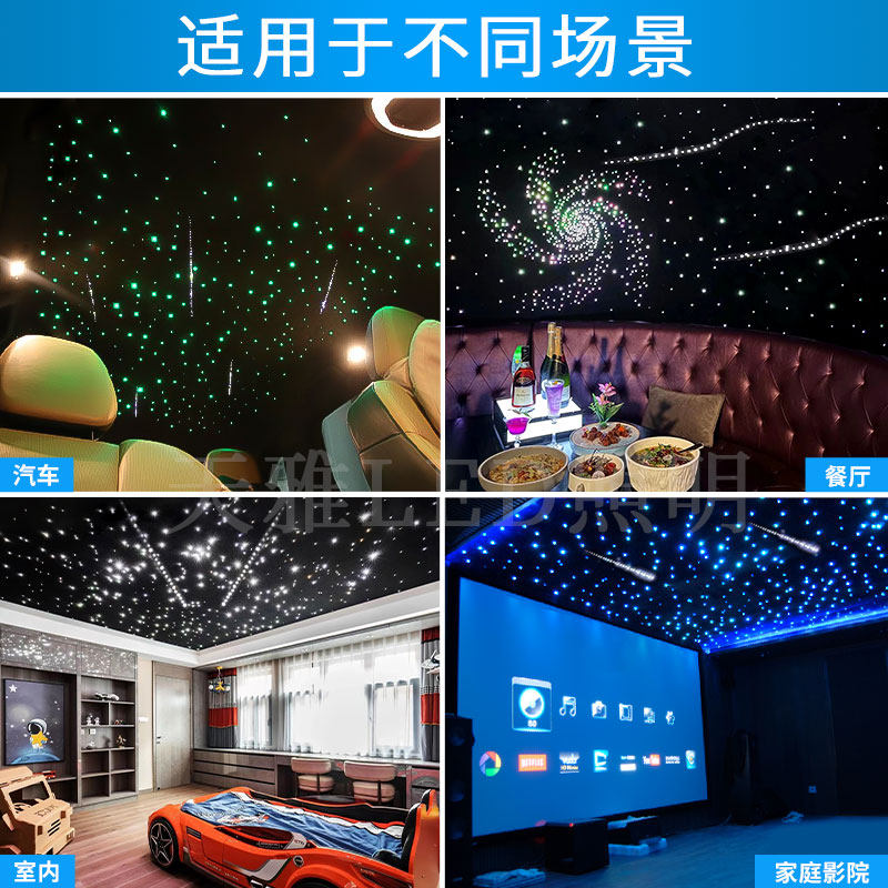 汽车星空顶改装车内饰顶棚改装星空灯闪烁LED流星车载光纤灯