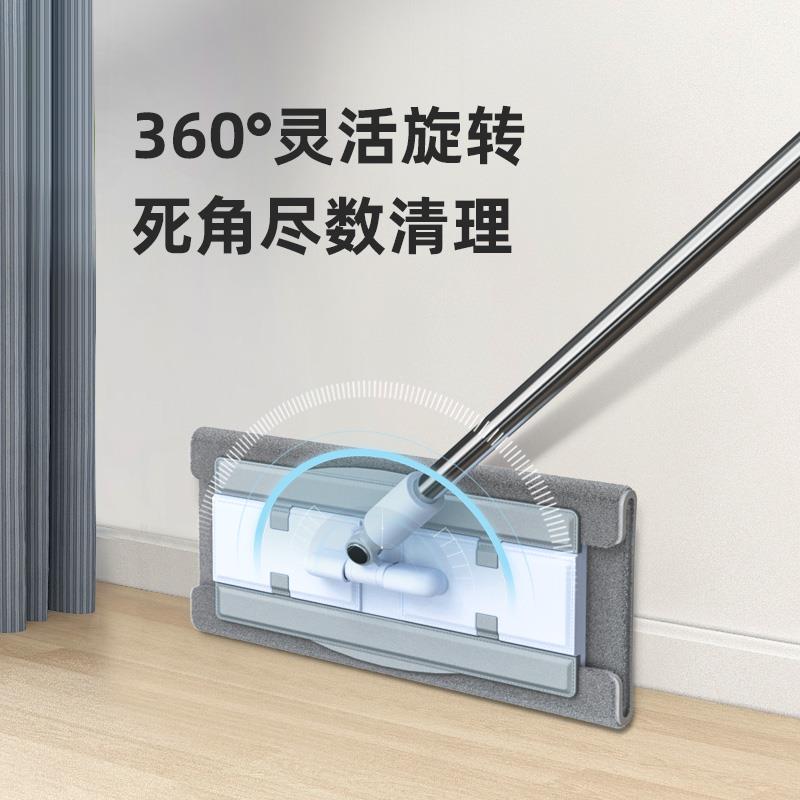 美添乐2025新款干湿两用大号超轻平板夹布拖把加宽加厚款拖布墩布