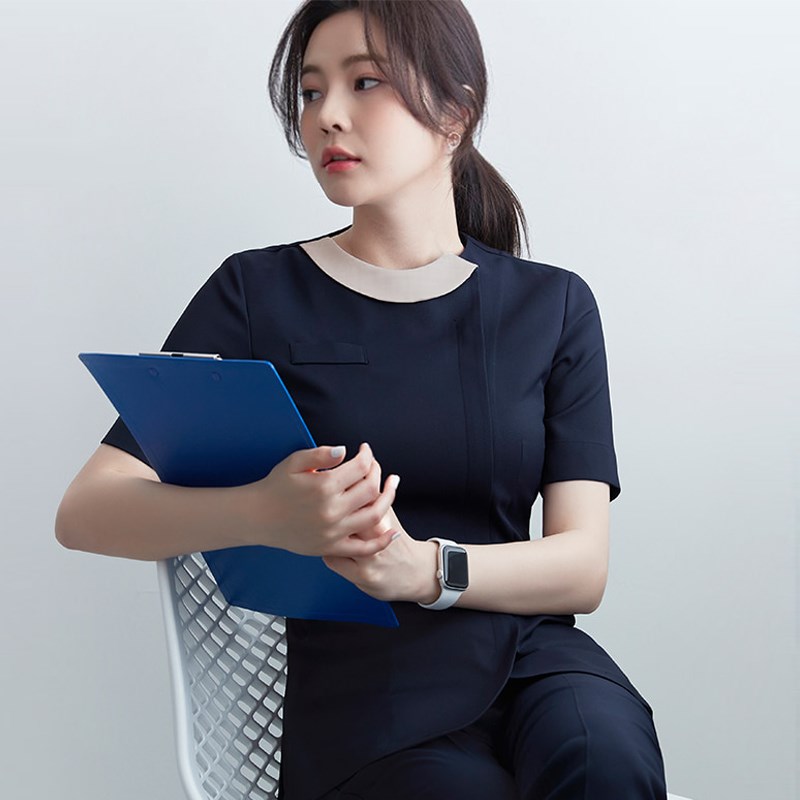 美容院工作服女足疗技师工作服美容师护士服夏季工装职业气质套装