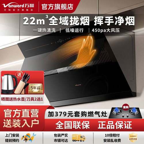 抽油烟机家用厨房大吸力智能自动清洗挥手操控J725S/DJ738
