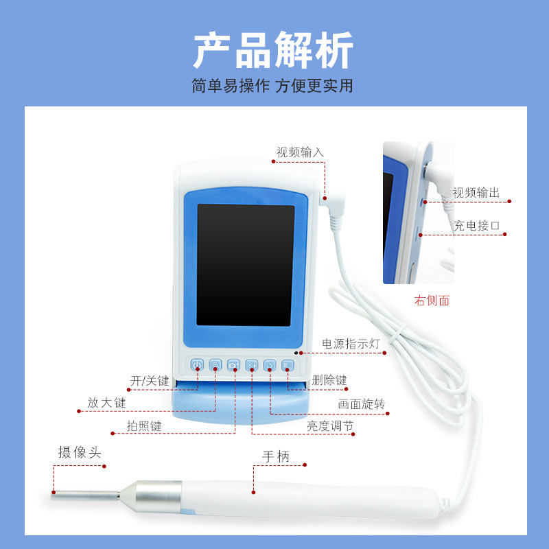 3.9mm可视耳镜采耳工具套装可视挖耳勺掏耳朵耳膜喉内窥镜检测仪