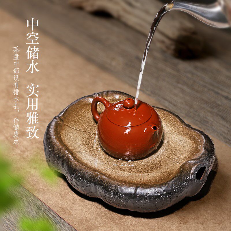 御壶茗香宜兴紫砂壶承茶托壶托茶盘茶具荷韵壶承香干泡台茶道