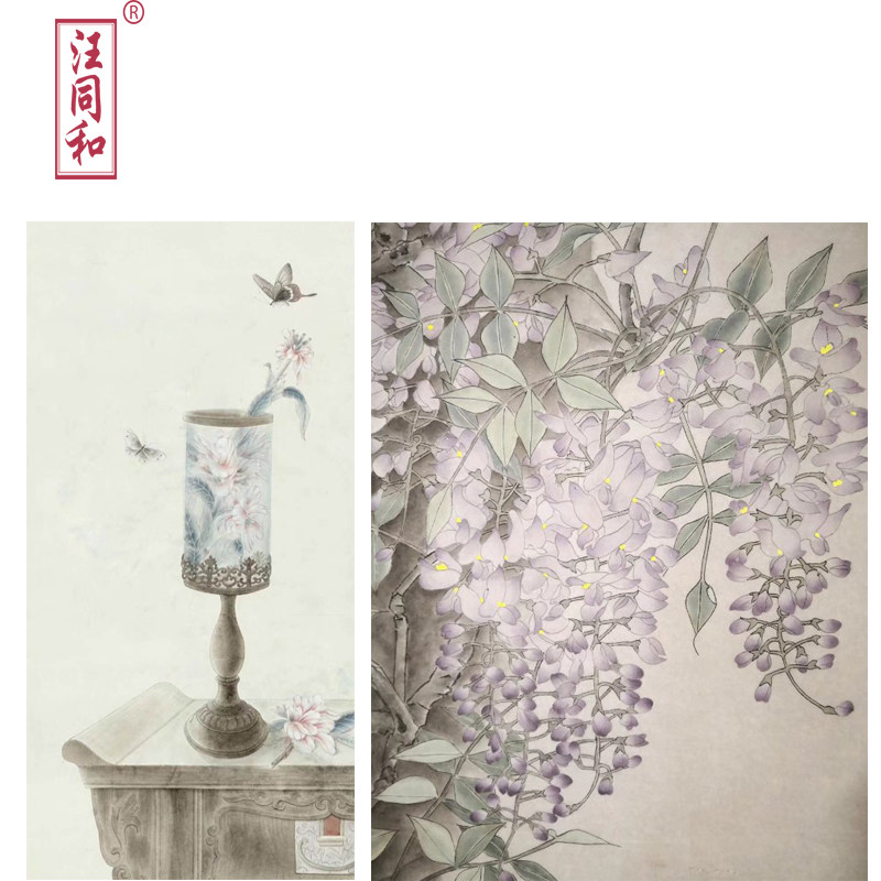 汪同和特制四尺六尺清水云母矾宣蝉衣熟宣纸临摹工笔花鸟10张防伪