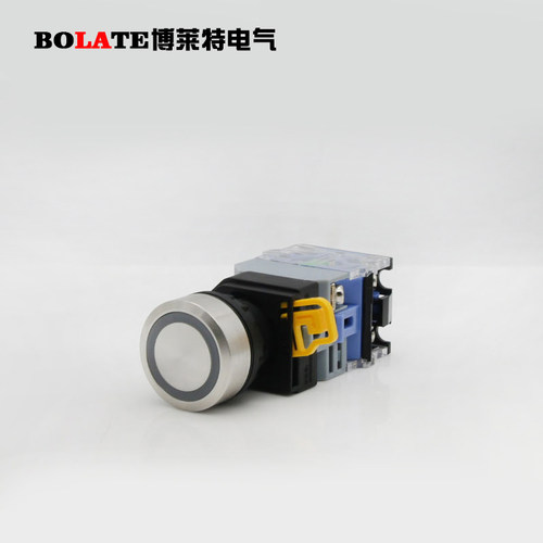 一佳带灯按钮LA38-11E自复位自锁电源启动控制圆形开关不锈钢22mm