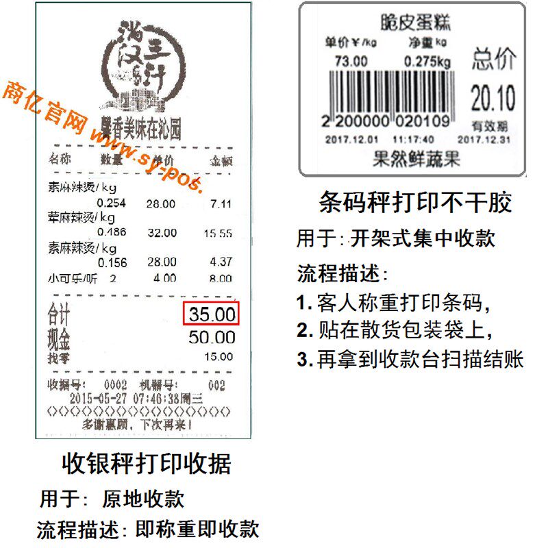 嵌入式触摸屏一体收银称重一体机 收银机带 打票秤 【无需网络】