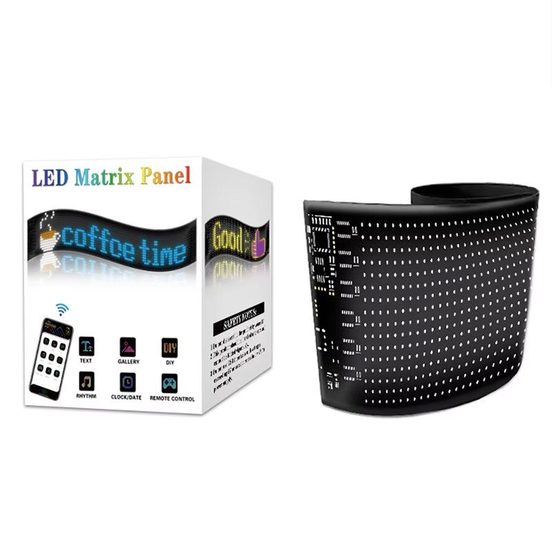 车用LED显示屏汽车后窗广告牌智能APP自定义图案氛围柔性软屏5V