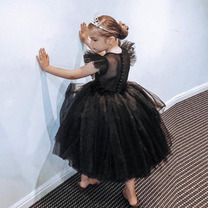 女童连衣裙公主裙网纱礼服裙花童幼儿园演出服童裙儿童婚纱主持人