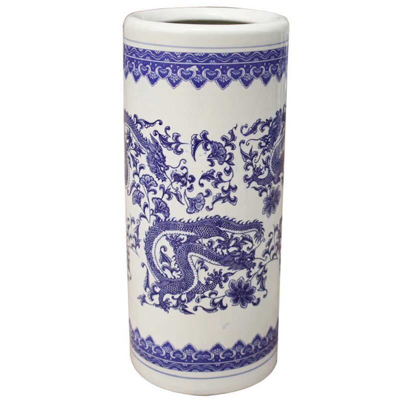 景德镇陶瓷花瓶瓷器花插 青花瓷箭筒 山水图 书字画缸 帽筒雨伞桶