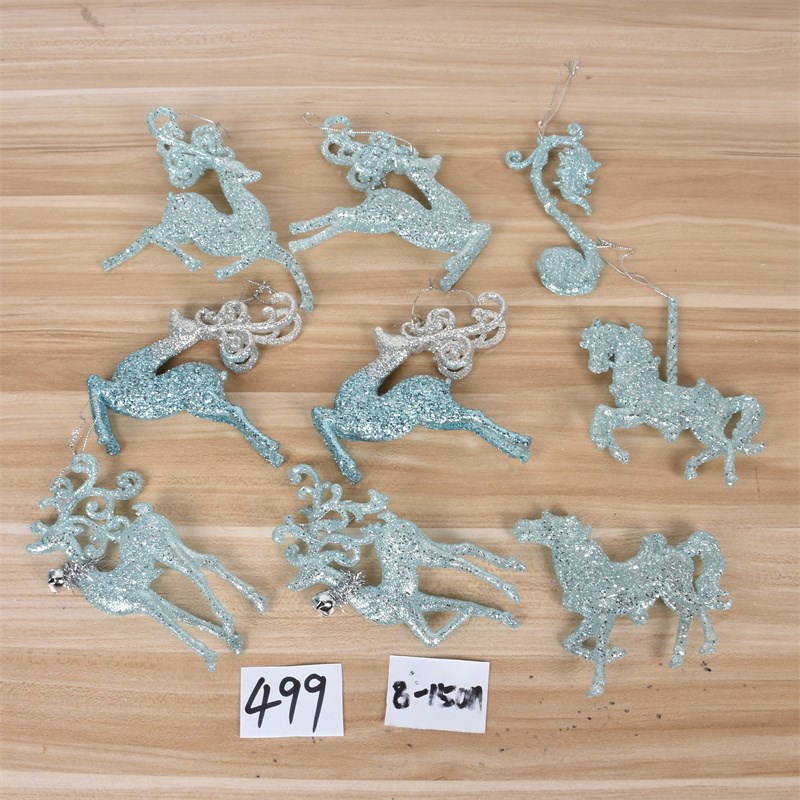 圣诞节装饰用品创意蓝色吊件挂饰高跟鞋房子雪花麋鹿商场橱窗布置