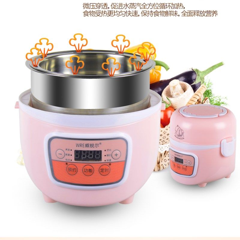 智能电热饭盒 双层保温预约定时 迷你加热蒸煮饭盒 热饭器可插电