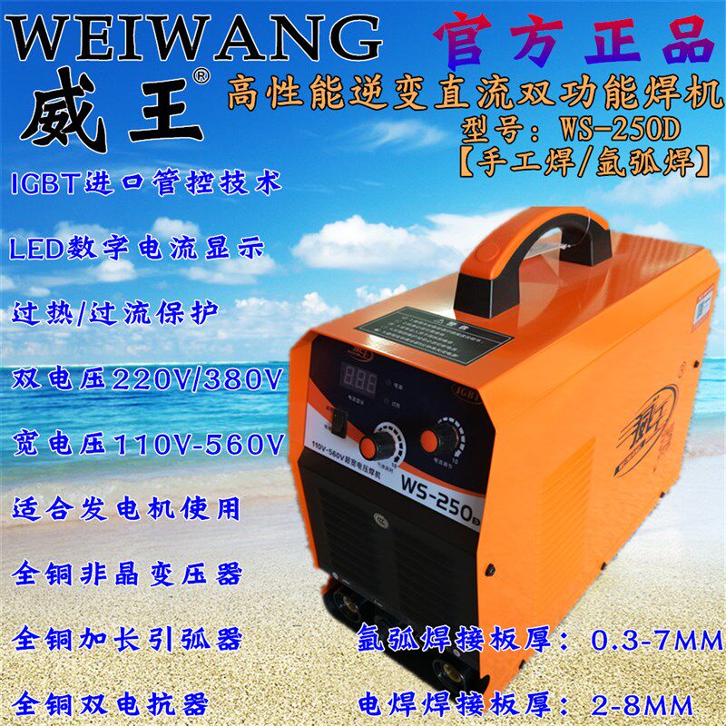 威王WS-250D逆变直流电焊机宽电压氩弧焊机双电压便携式全铜正品