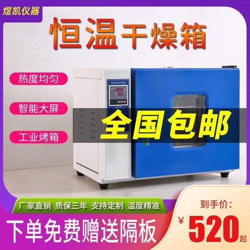 工业小烘箱电热恒温鼓风干燥箱烤箱实验室烘干箱高温前后开门