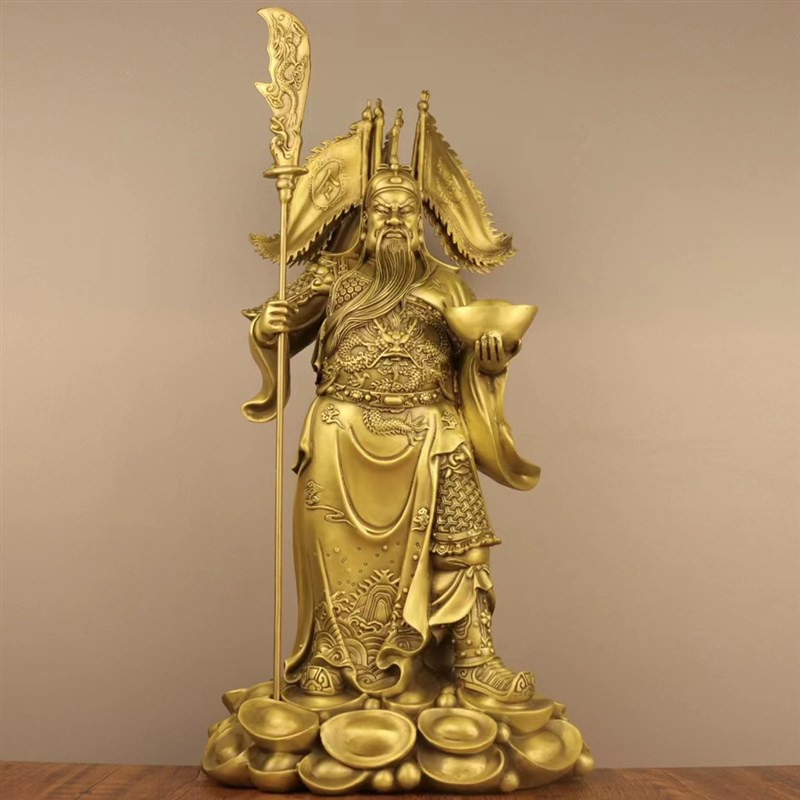 铜关公摆件客厅武财神供奉神像关羽供桌香案台关二爷商铺招财大号