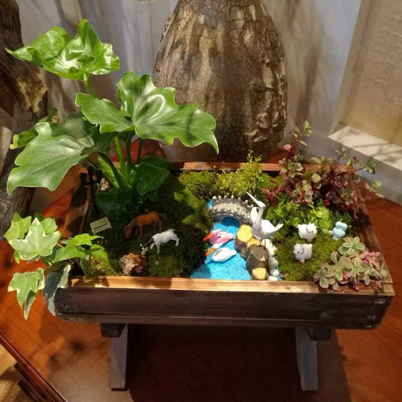 木花盆防腐木长方形碳化多肉花槽阳台窗台支架式花架桌面装饰花箱