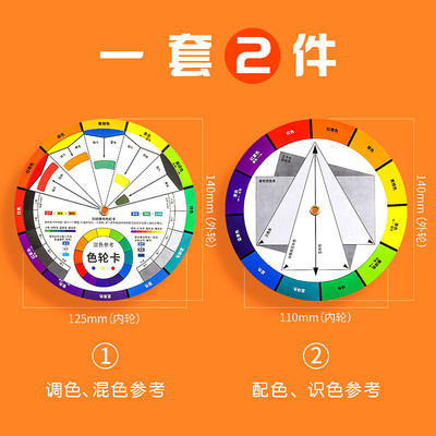 柏伦斯色卡学生色彩搭配通用配色板中文版可旋转多功能色环色轮卡