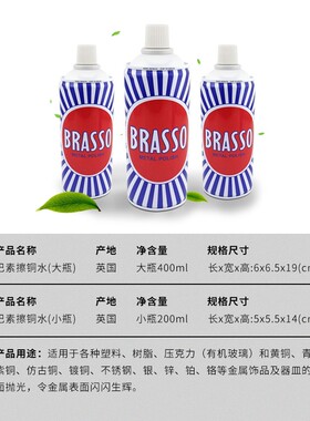 巴素擦铜水brasso金属擦亮剂铜钛金清洗剂铜器光亮剂不锈钢表面