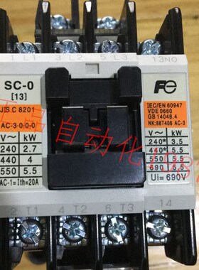 富士 电磁交流接触器 SC-0 SC-O 13A 3A1a(1NO) AC110V现货SC-03