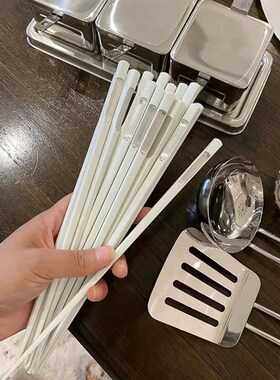 黑白色合金筷子轻奢高级感家用密胺高档2024新款奶油风餐具快子